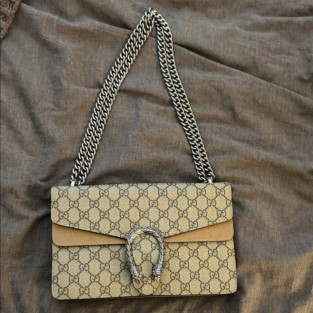 Gucci Tan and Black Shoulder Bag
